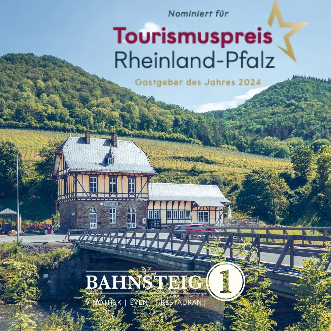 Bahnsteig 1 – nominiert für den Tourismuspreis Rheinland-Pfalz als Gastgeber des Jahres 2024