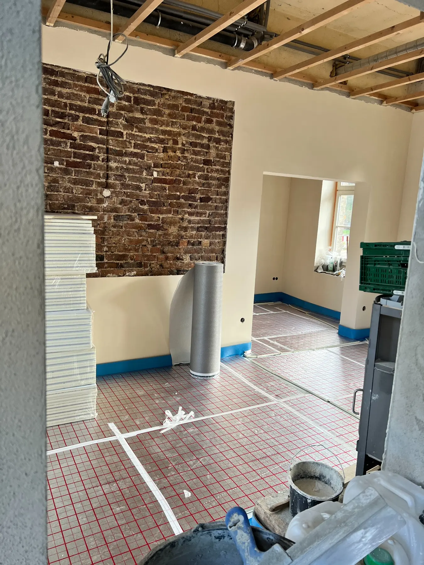 Innenausbau während des Wiederaufbaus